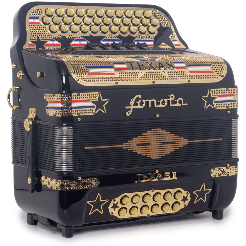 Sonola Accordion Special Edition Texas 5 Switch FBE Black with Gold-Accordions & Concertinas-Sonola- Hermes Music