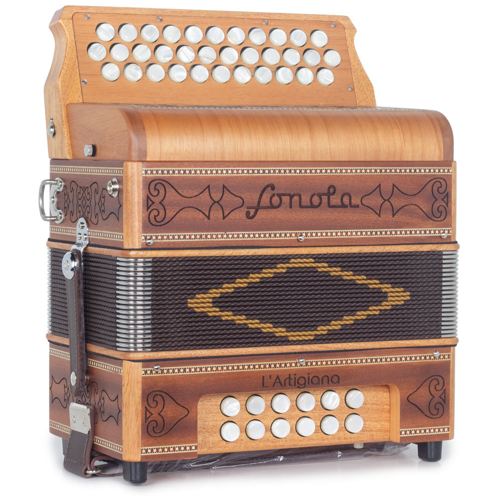 Sonola L'Artigiana Accordion No Switch FBE Light Wood with Black Grill-accordion-Sonola- Hermes Music