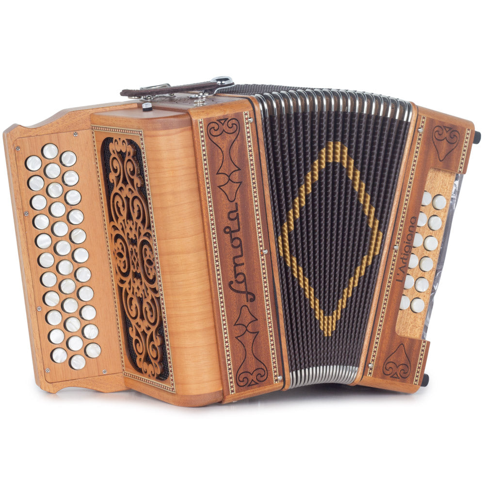 Sonola L'Artigiana Accordion No Switch FBE Light Wood with Black Grill-accordion-Sonola- Hermes Music