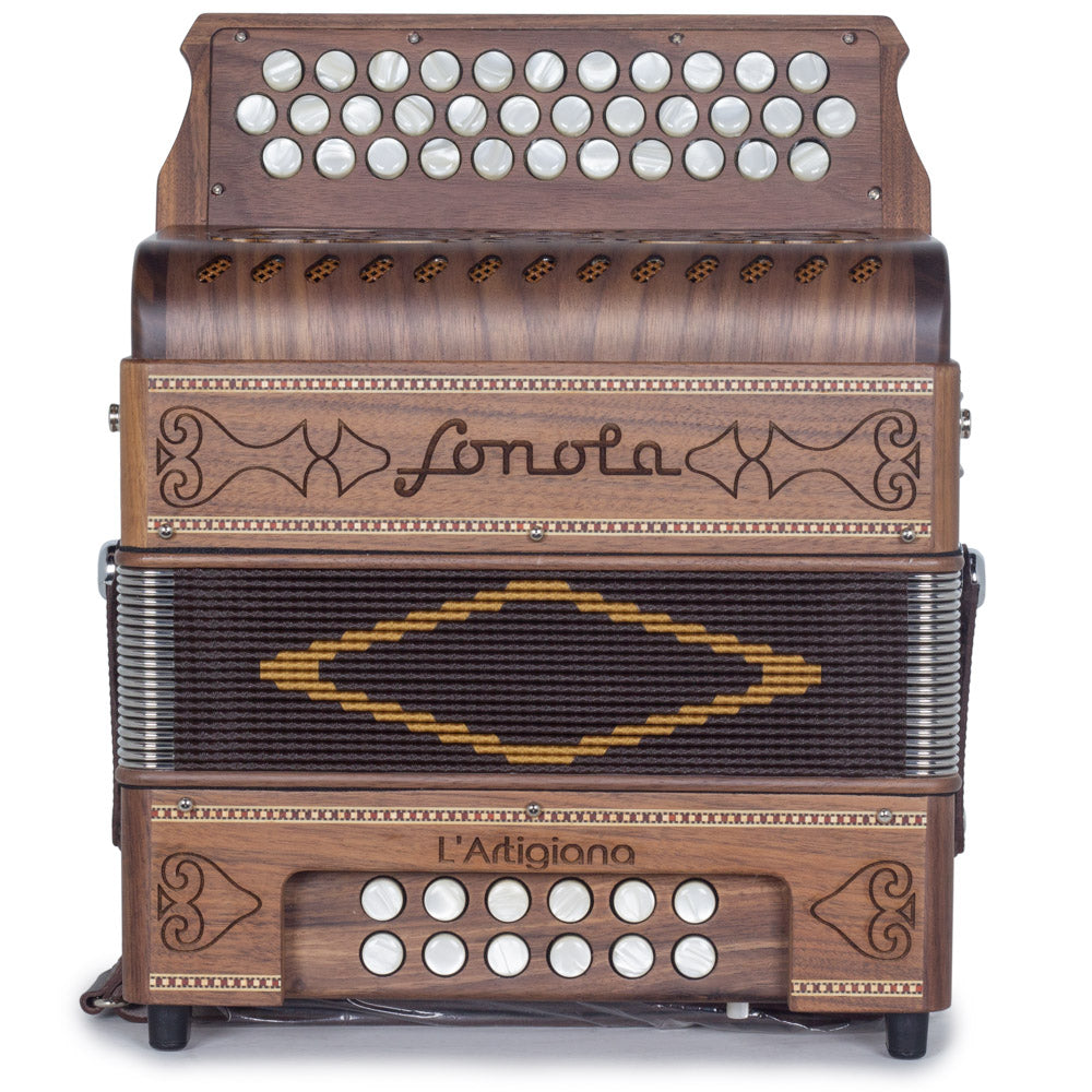 Sonola L'Artigiana Accordion No Switch FBE Wood with Brown Grill-accordion-Sonola- Hermes Music