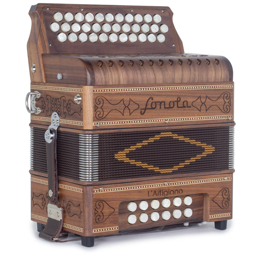 Sonola L'Artigiana Accordion No Switch FBE Wood with Brown Grill-accordion-Sonola- Hermes Music