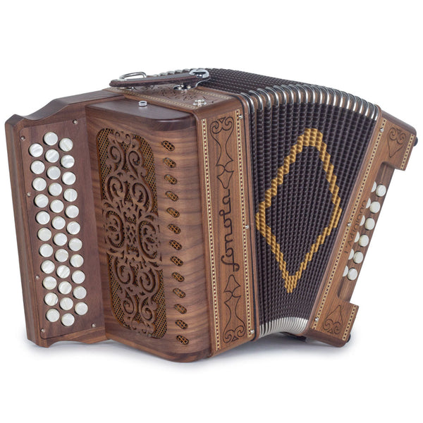 Sonola L'Artigiana Accordion No Switch FBE Wood with Brown Grill-accordion-Sonola- Hermes Music