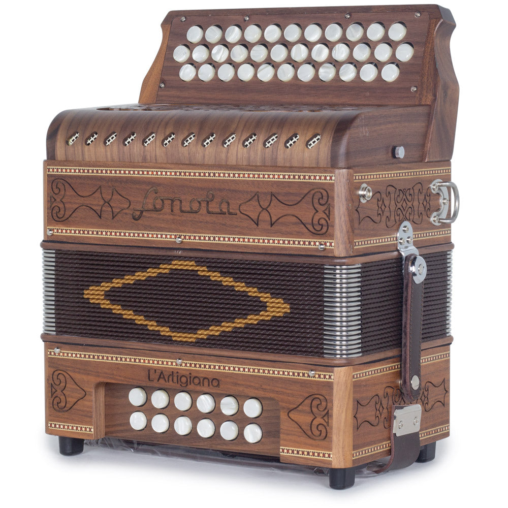 Sonola L'Artigiana Accordion No Switch FBE Wood with White Grill-accordion-Sonola- Hermes Music