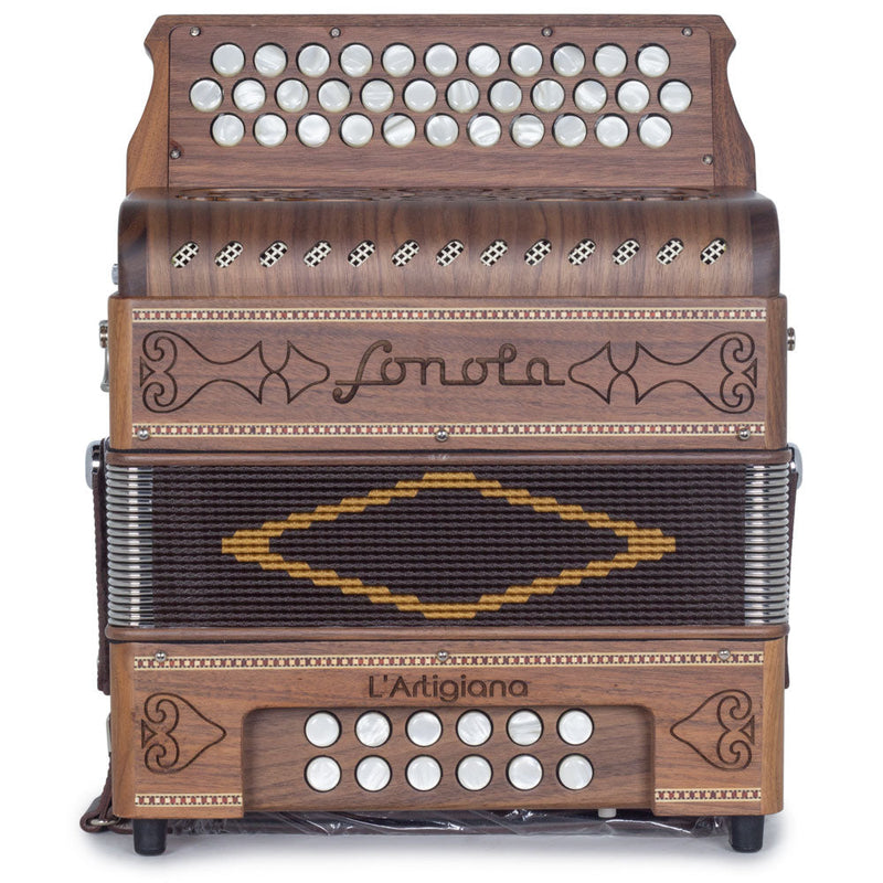 Sonola L'Artigiana Accordion No Switch FBE Wood with White Grill-accordion-Sonola- Hermes Music