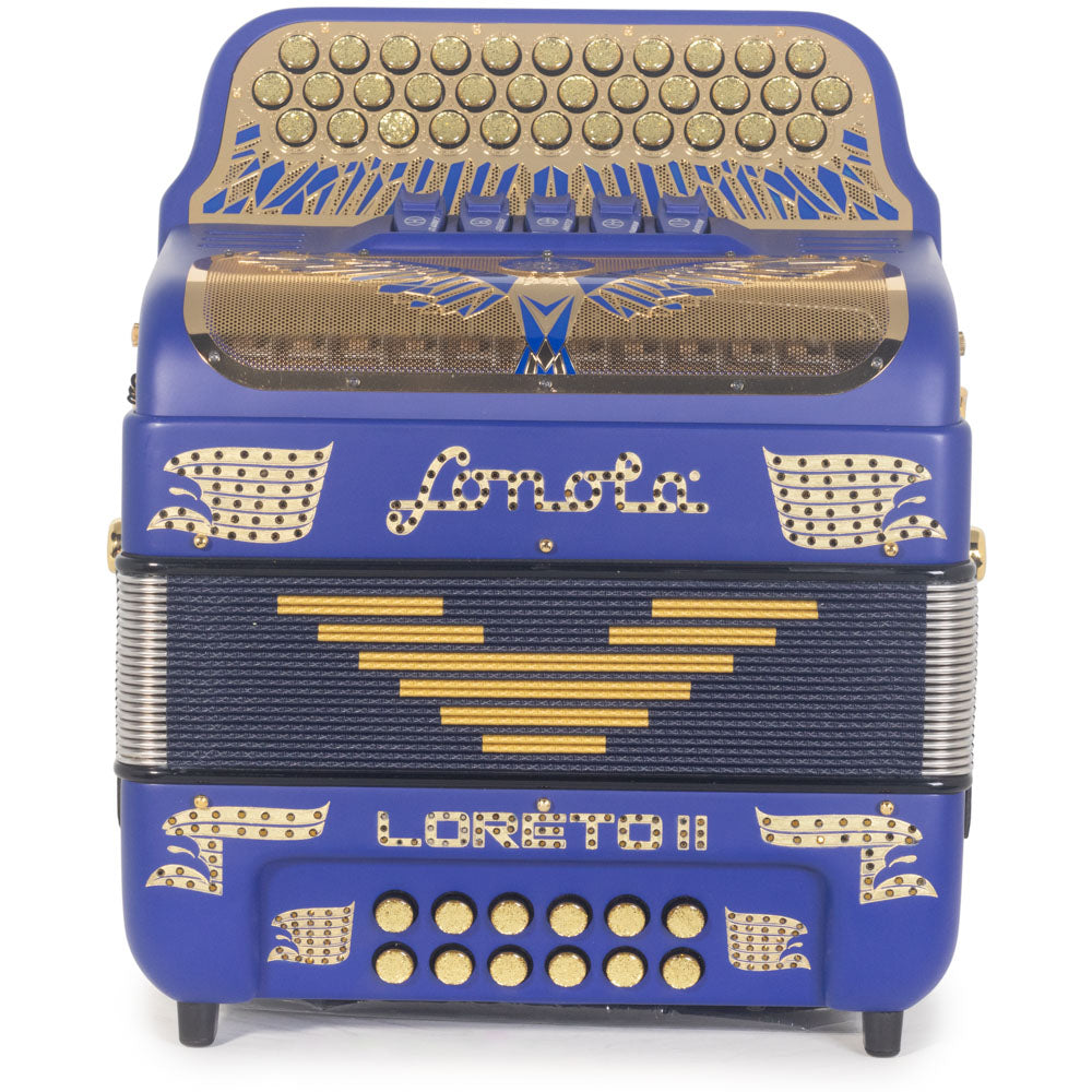 Sonola Loreto II Compact II Accordion 5 Switch EAD Matte Dark Blue with Gold-accordion-Sonola- Hermes Music