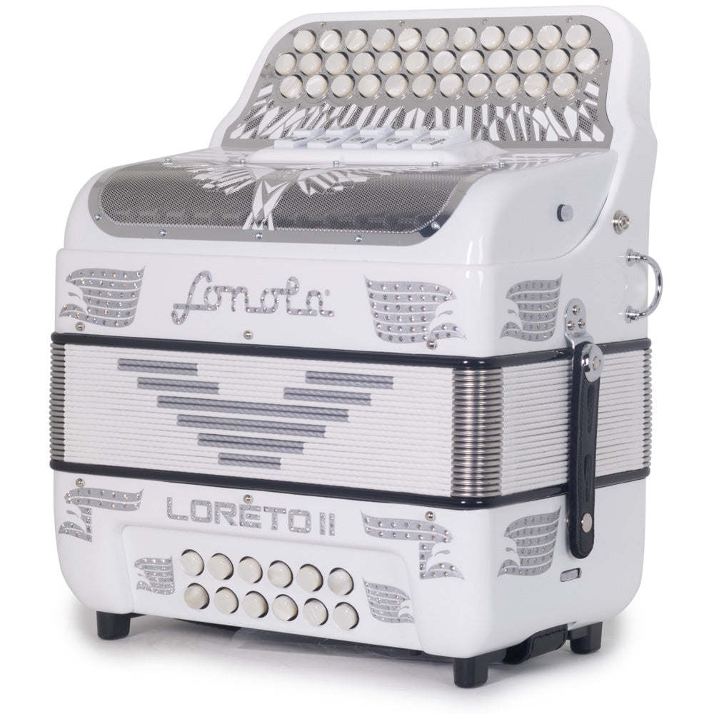 Sonola Loreto II Ultra Compact Accordion 5 Switch EAD White-Accordions & Concertinas-Sonola- Hermes Music