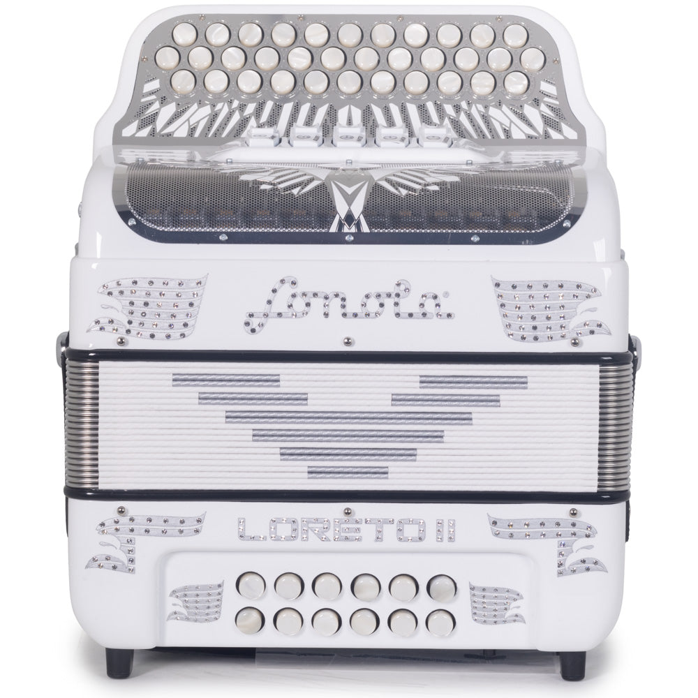 Sonola Loreto II Ultra Compact Accordion 5 Switch EAD White-Accordions & Concertinas-Sonola- Hermes Music