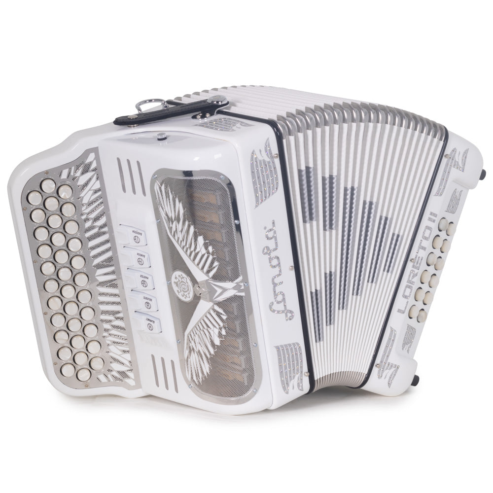 Sonola Loreto II Ultra Compact Accordion 5 Switch EAD White-Accordions & Concertinas-Sonola- Hermes Music