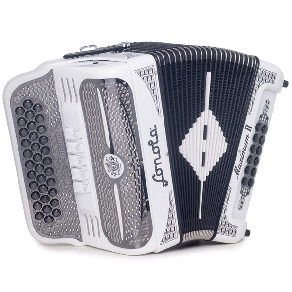 Sonola Maximum II Accordion 5 Switch EAD White with Black-accordion-Sonola- Hermes Music