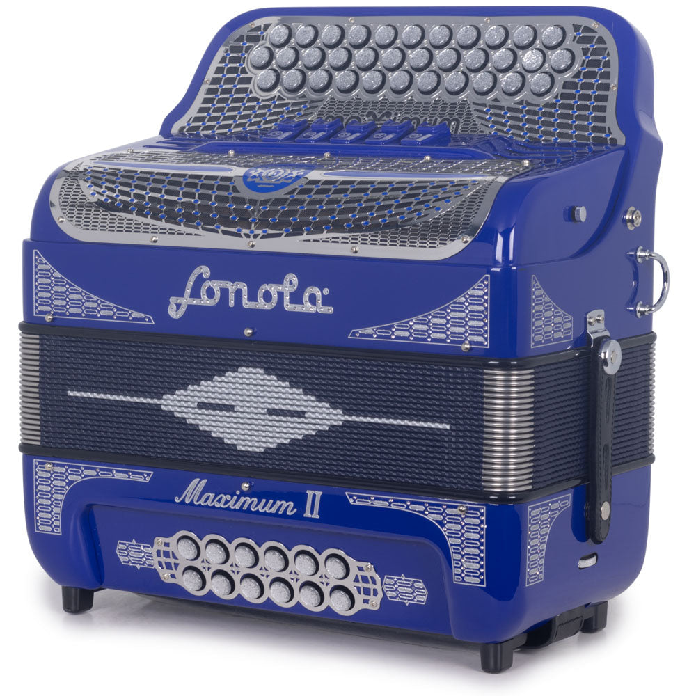 Sonola Maximum II Accordion 5 Switch FBE Blue with Silver-accordion-Sonola- Hermes Music