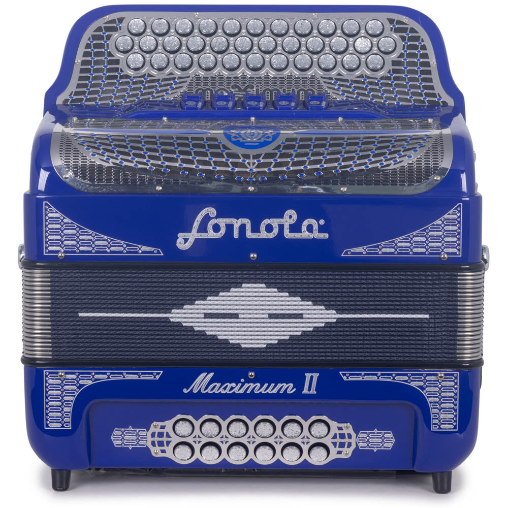 Sonola Maximum II Accordion 5 Switch FBE Blue with Silver-accordion-Sonola- Hermes Music