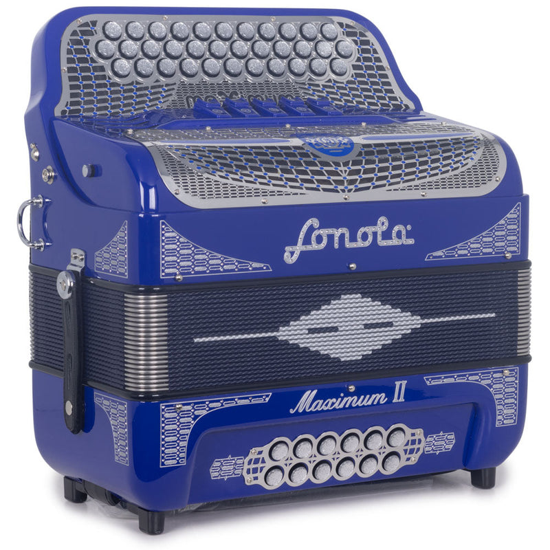 Sonola Maximum II Accordion 5 Switch FBE Blue with Silver-accordion-Sonola- Hermes Music