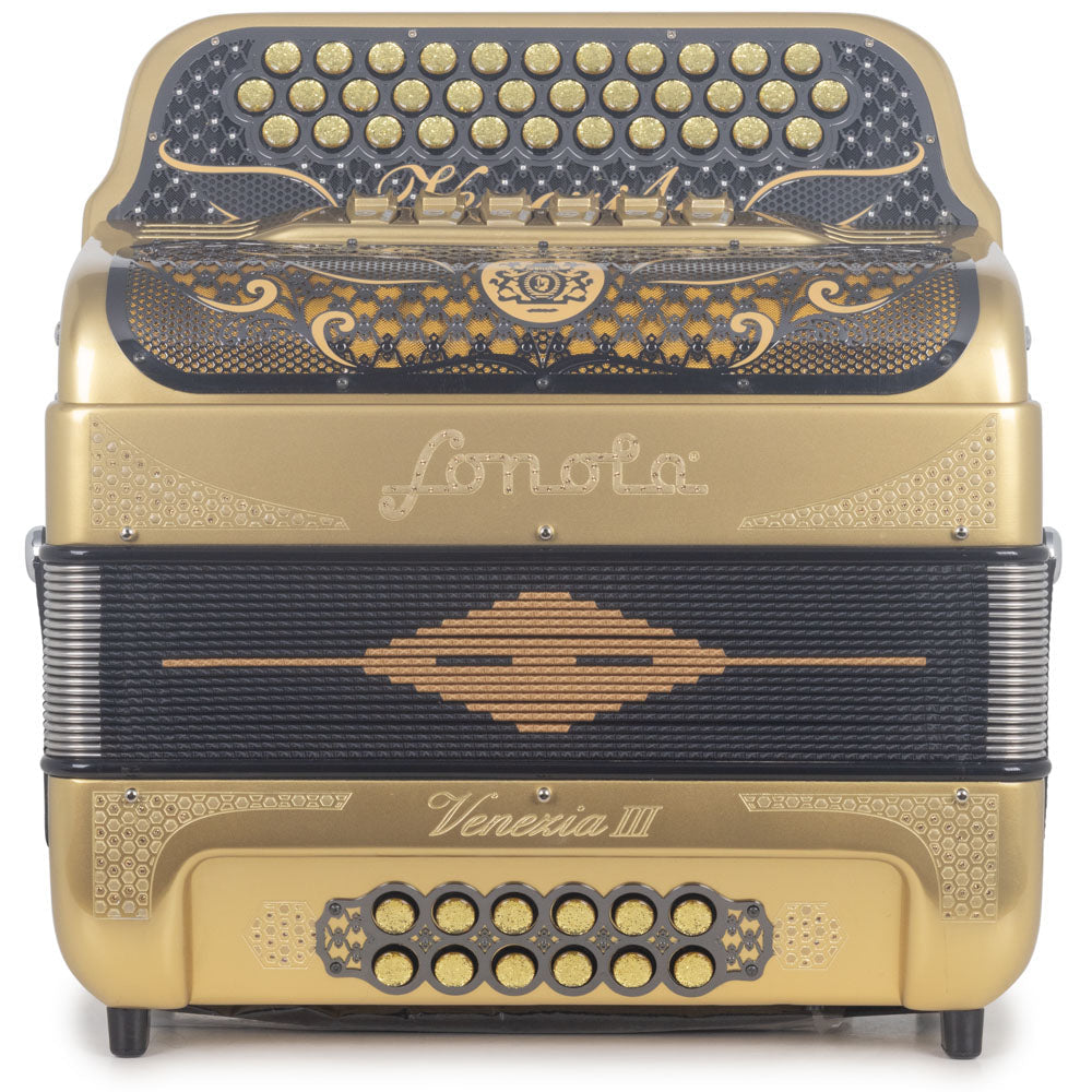 Sonola Venezia III Accordion 6 Switch FBE/GCF Gold-accordion-Sonola-Hermes Music