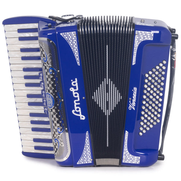 Sonola Venezia Piano Accordion 5 Switches Blue and Silver-accordion-Sonola- Hermes Music