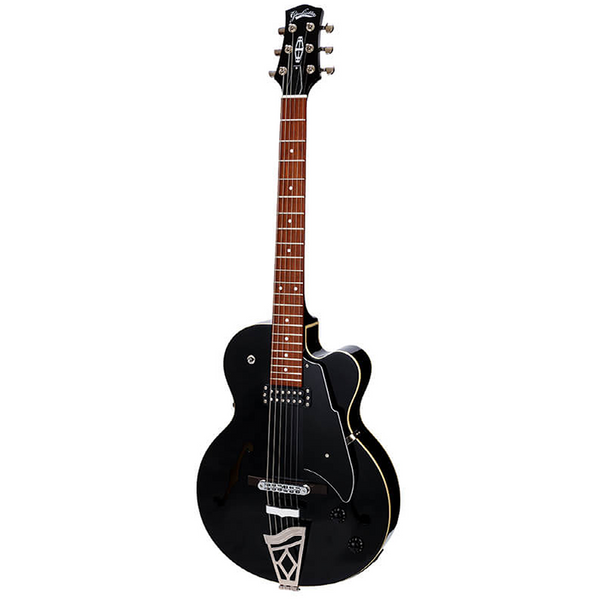 Vox VGA3DTBK Giulietta Cutaway Archtop Electric Guitar Trans Black-guitar-Vox- Hermes Music
