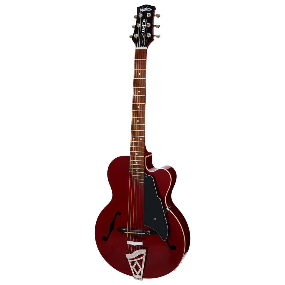 Vox VGA3PSTR Giulietta Single Cutaway Archtop Acoustic-Electric Guitar Trans Red-guitar-Vox- Hermes Music