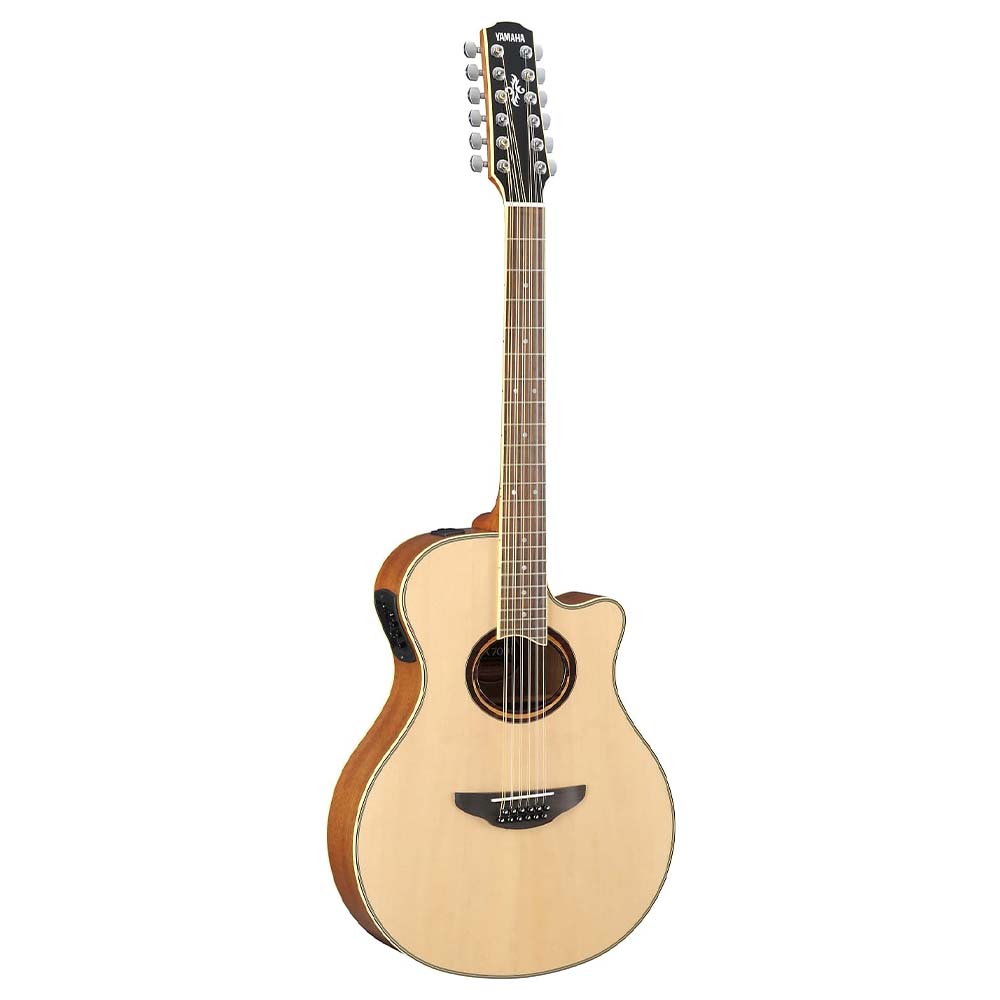 Yamaha 12 String Thinline Cutaway Acoustic-Electric Guitar Natural-guitar-Yamaha- Hermes Music